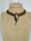 Multi Flash Labradorite Necklace with Brown Cord - Image 5