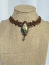 Multi Flash Labradorite Necklace with Brown Cord - Image 4