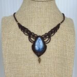 Kyanite Necklace with Dark Brown Cord