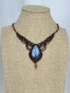 Kyanite Necklace with Dark Brown Cord