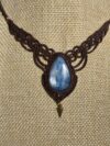 Kyanite Necklace with Dark Brown Cord - Image 4