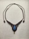 Kyanite Necklace with Dark Brown Cord - Image 3