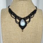 Moonstone Necklace with Black Cord