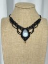 Moonstone Necklace with Black Cord