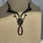 Sunset Flash Labradorite Necklace with Black Cord