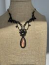 Sunset Flash Labradorite Necklace with Black Cord