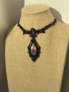 Pink Purple Flash With Rainbow Glow Labradorite Necklace - Image 2