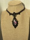 Pink Purple Flash With Rainbow Glow Labradorite Necklace - Image 3