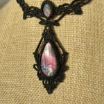 Pink Purple Flash With Rainbow Glow Labradorite Necklace