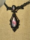 Pink Purple Flash With Rainbow Glow Labradorite Necklace