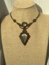 Green Flash Shield Shape Labradorite Necklace - Image 2