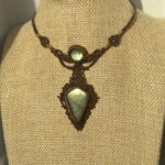 Green Flash Shield Shape Labradorite Necklace