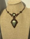 Green Flash Shield Shape Labradorite Necklace