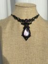 Purple Lepidolite with Amethyst Necklace