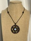 Star of David Moonstone with Black and Purple Cord - Image 3