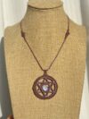 Star of David Moonstone with Purple Cord