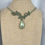 Green Labradorite necklace with Green Cord