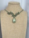 Green Labradorite necklace with Green Cord