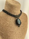 Green Labradorite Choker with Black Cord - Image 5