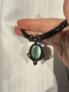 Green Labradorite Choker with Black Cord - Image 2