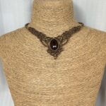 Garnet Choker with Brown Cord