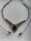 Garnet Choker with Brown Cord - Image 4