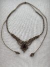 Garnet Choker with Brown Cord - Image 3