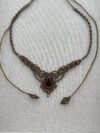 Garnet Choker with Brown Cord - Image 2