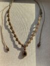 Garnet Necklace with Brown Cord - Image 2