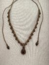 Garnet Necklace with Brown Cord - Image 3