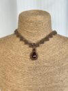 Garnet Necklace with Brown Cord - Image 5