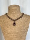 Garnet Necklace with Brown Cord - Image 6