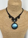 Blue Flash Labradorite with Black Cord