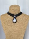 Moonstone Necklace with Black Cord - Image 4