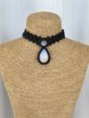 Moonstone Necklace with Black Cord