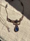 Blue Labradorite Drop Macrame Choker Necklace