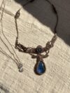 Blue Labradorite Drop Macrame Choker Necklace - Image 4