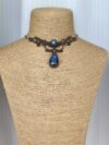 Blue Labradorite Drop Macrame Choker Necklace - Image 2