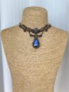 Blue Labradorite Drop Macrame Choker Necklace - Image 3