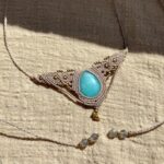 Amazonite Statement Macrame Choker Necklace