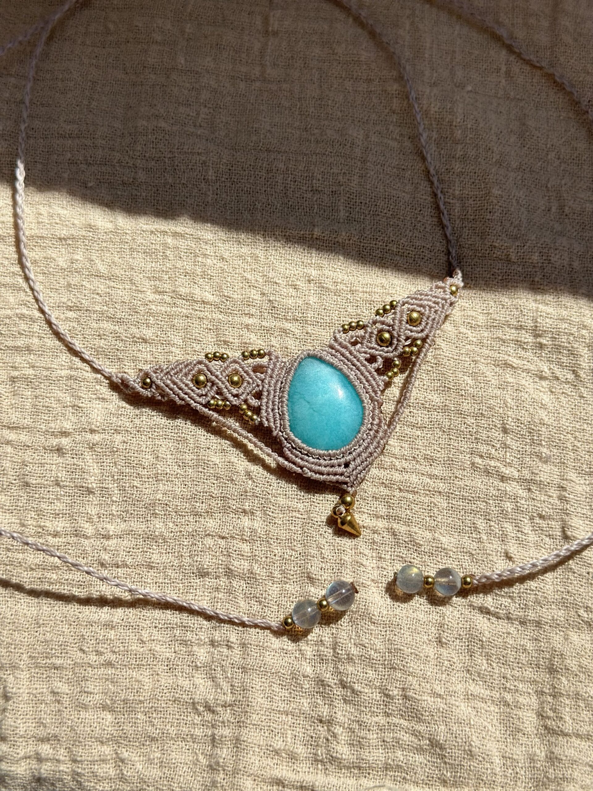 img_9502 Amazonite Statement Macrame Choker Necklace - Image 1