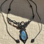 Labradorite Drop Macrame Choker Necklace