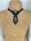 Labradorite Drop Macrame Choker Necklace - Image 5