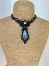 Labradorite Drop Macrame Choker Necklace - Image 4