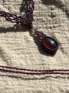 Emotional Strength Garnet Drop Macrame Necklace - Image 3