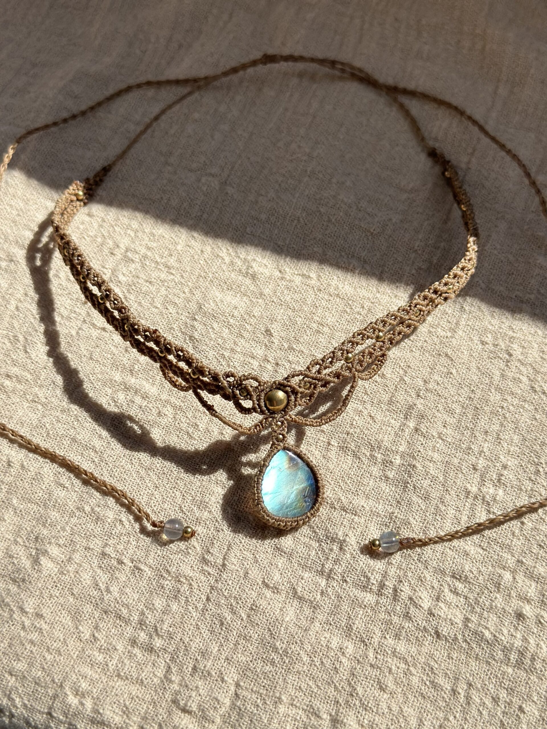 img_9582 Blue Labradorite Drop Choker Necklace - Image 1
