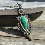 Transformation Protection Clarity Malachite Pietersite Pendant Necklace