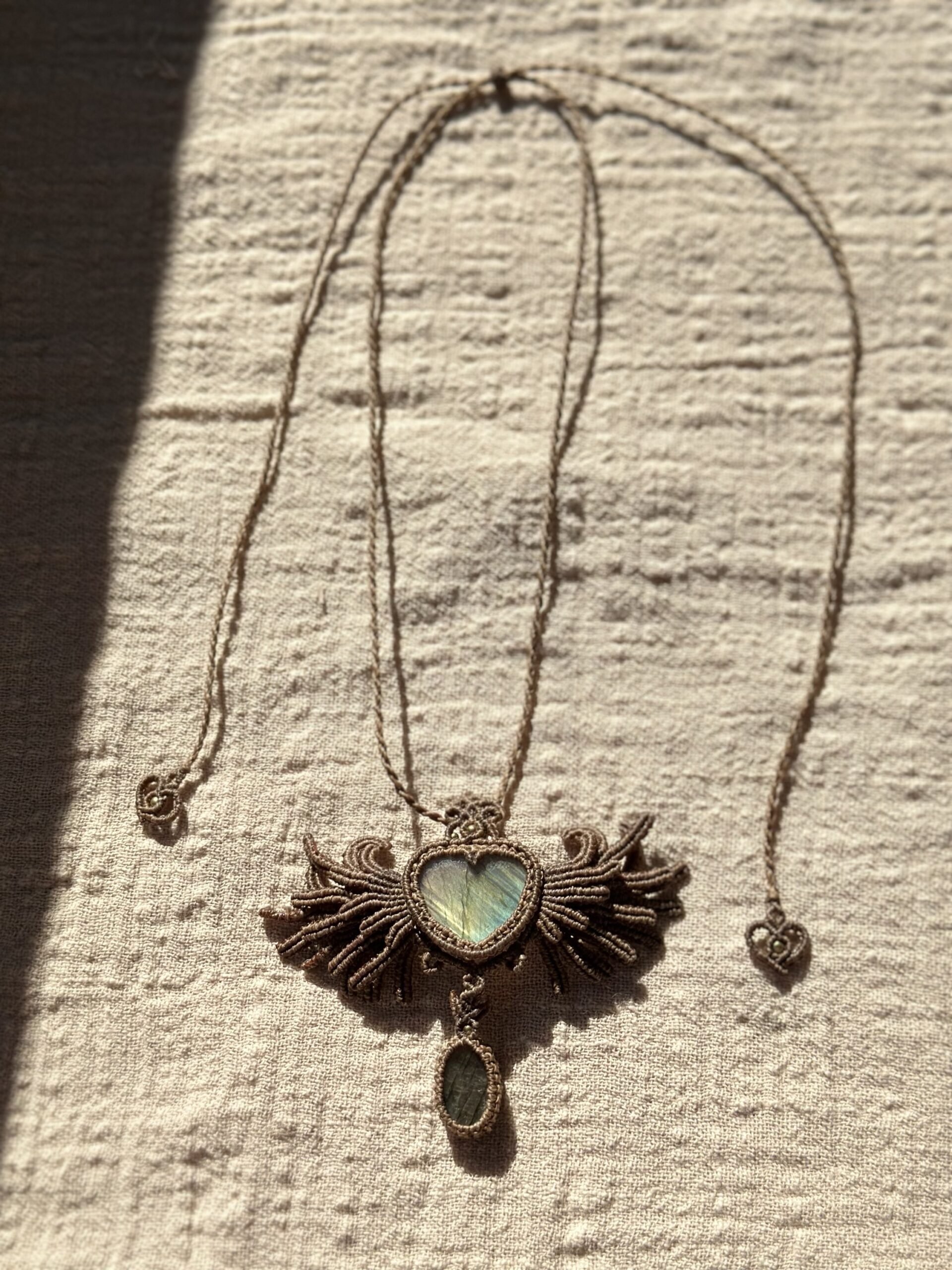 img_9607 Love Protection Intuition Labradorite Heart Pendant Necklace - Image 1