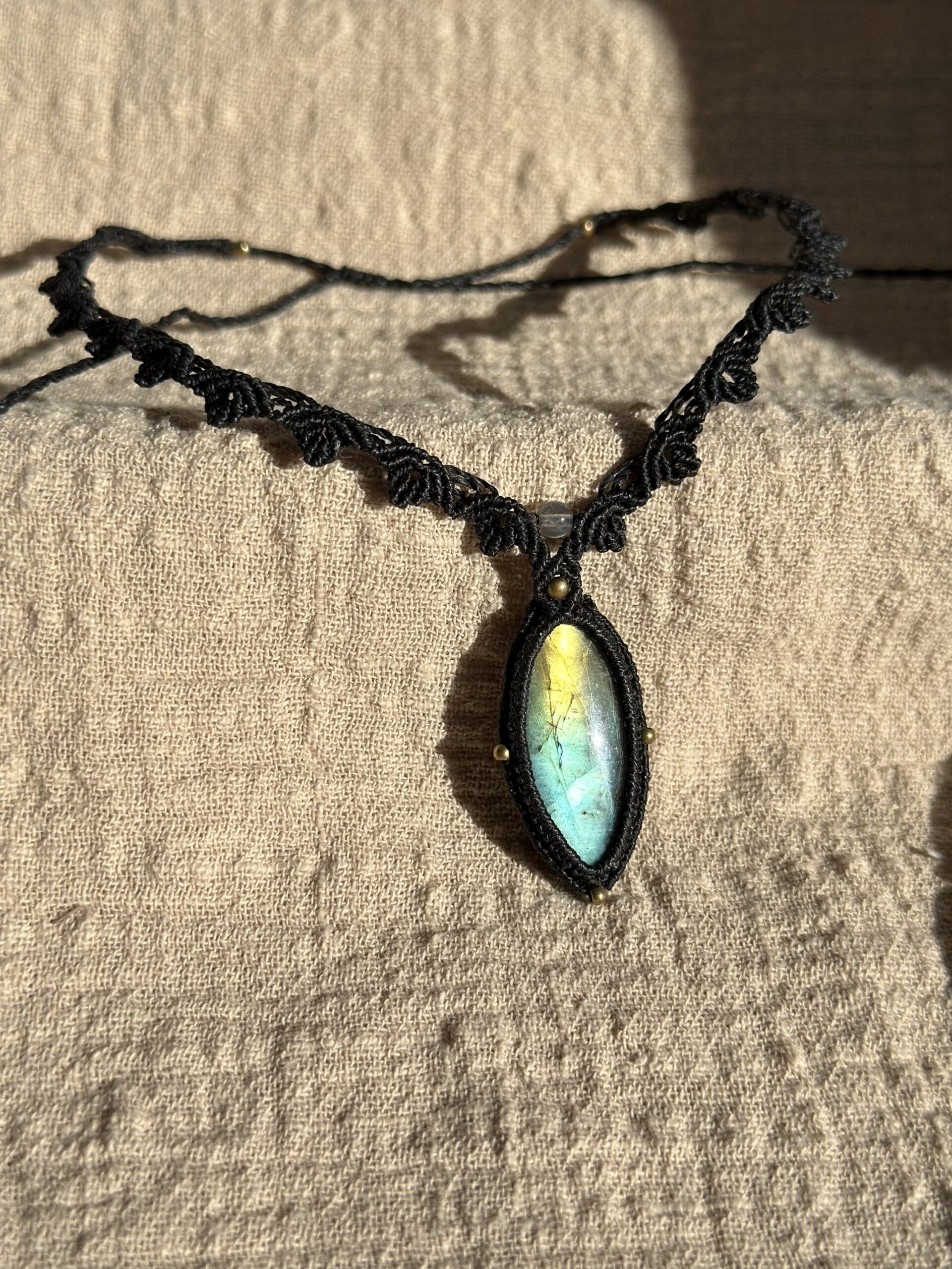 img_9636 Blue-green Labradorite Necklace - Image 1
