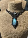 Labradorite Drop Macrame Choker Necklace - Image 2